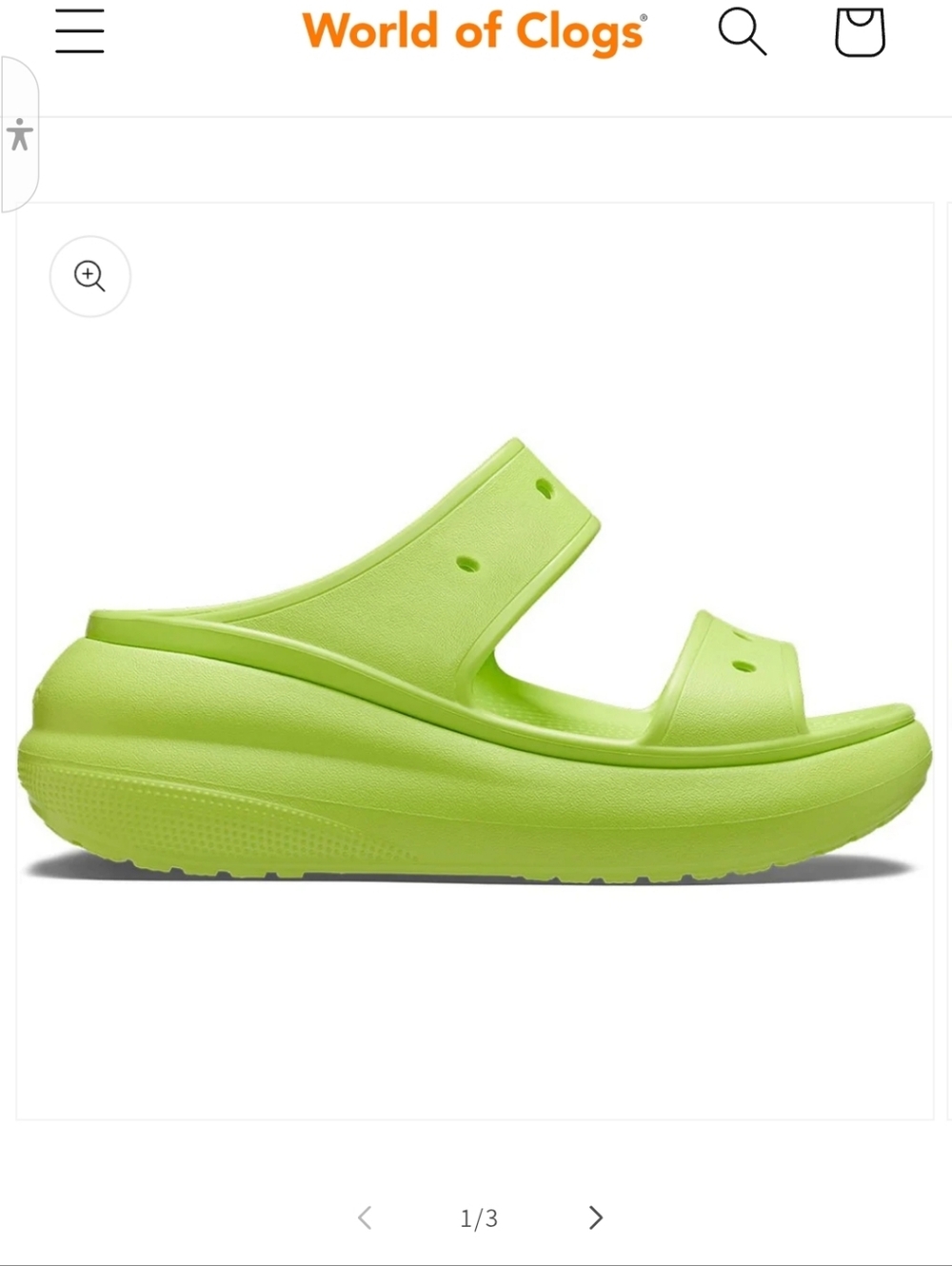 CROCS Women's Mint Green Sandal Slides with Gold Chain Accent